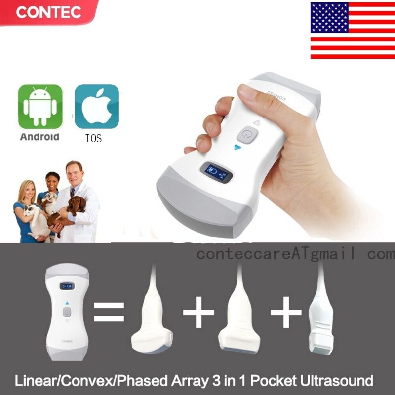 Veterinary Wifi Wireless USB Portable Handheld Color Doppler Linear Convex Probe