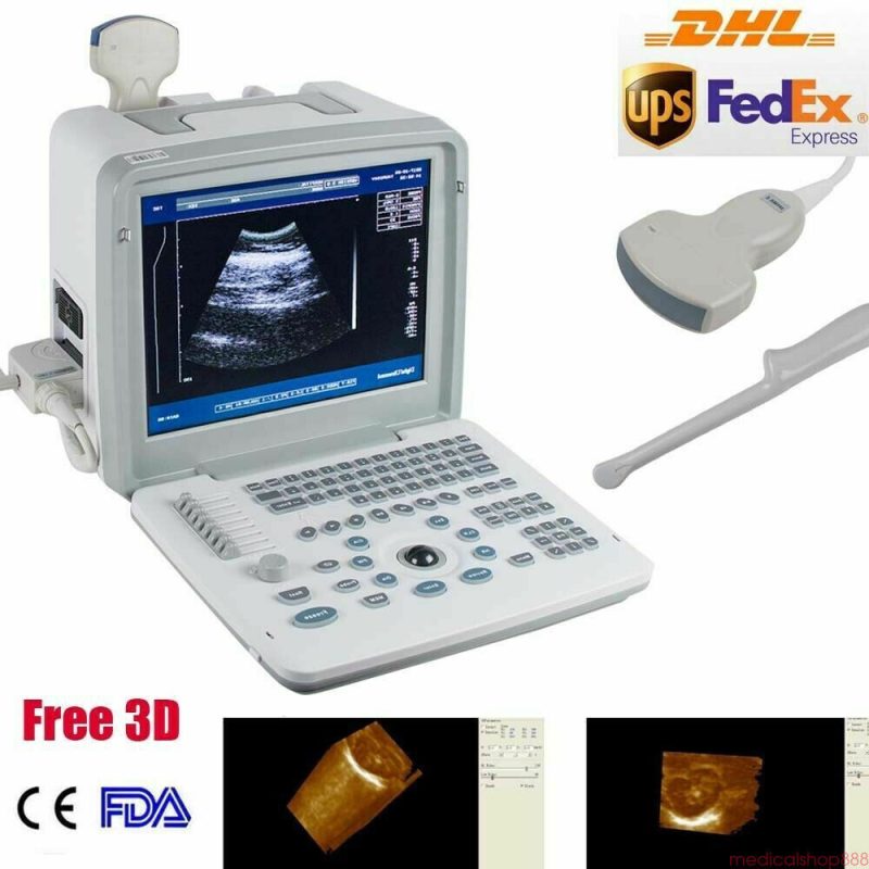 3D Portable Digital Ultrasound Scanner Machine+Convex &Transvaginal 2 Probes FDA