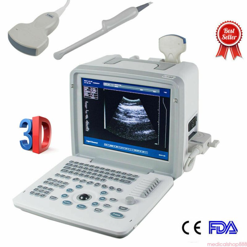 3D Portable Digital Ultrasound Scanner Machine+Convex &Transvaginal 2 Probes FDA