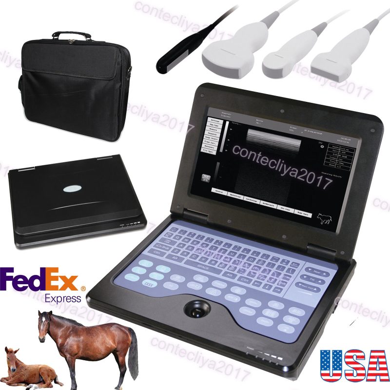 CONTEC Digital VET Veterinary Portable Laptop B-ultraSound Scanner+2 Probe,USA