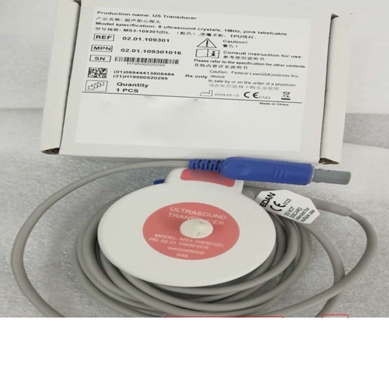 For Edan Fetal Monitor US Probe 6 pin TPU Cable Double Slot MS3-109301(D) 2.5M