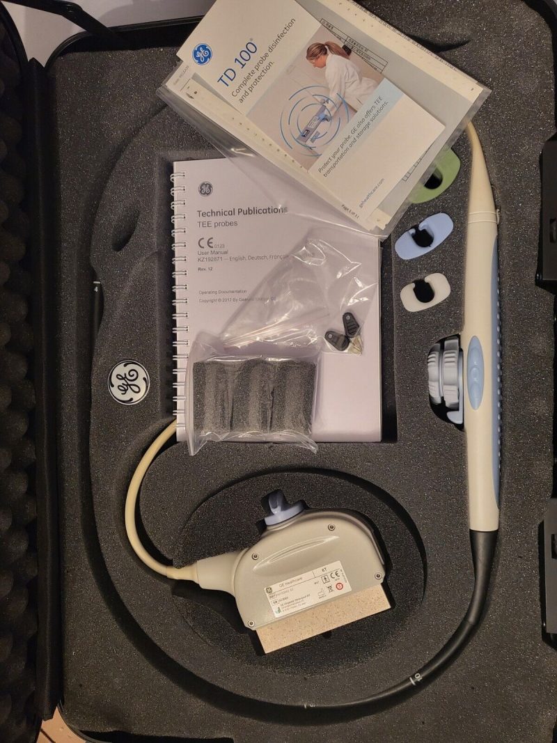 GE 6T Ultrasound Probe Transducer KN100092-R w/Foam Lined Case & Keys - Refurb