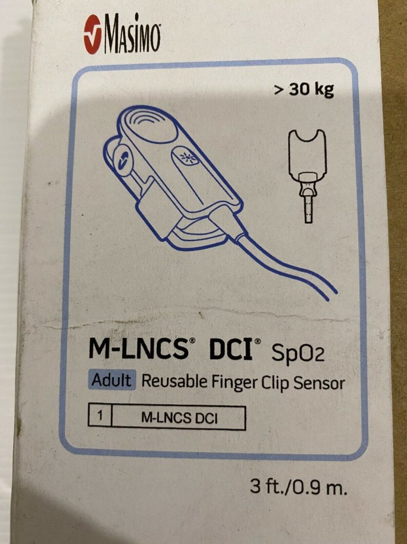 Masimo SET 2501 M-LNCS DCI Adult Hard Shell Finger SpO2 Sensor M-LNCS 11 Pin 3FT