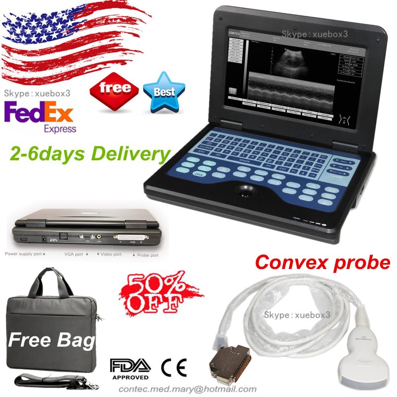 Portable laptop machine Digital Ultrasound scanner with Convex probe USA Seller