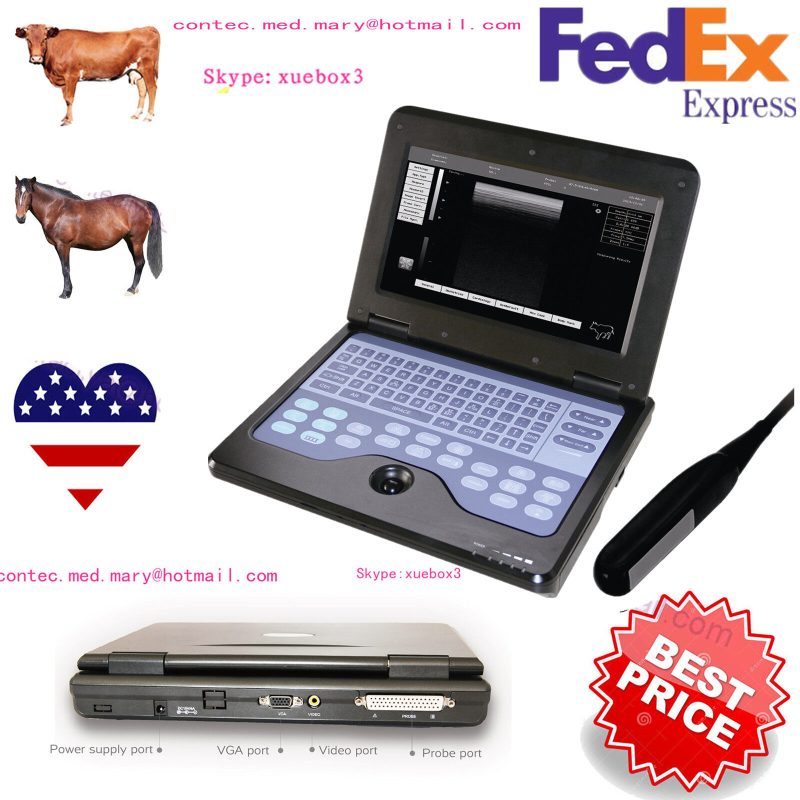 Veterinary CMS600P2VET Digital Laptop Ultrasound Scanner Machine Rectal Probe US