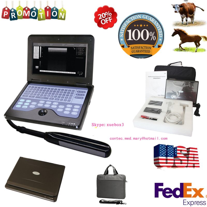 Veterinary Laptop Machine Ultrasound Scanner 7.5Mhz Rectal Probe Horse/Cow/Sheep